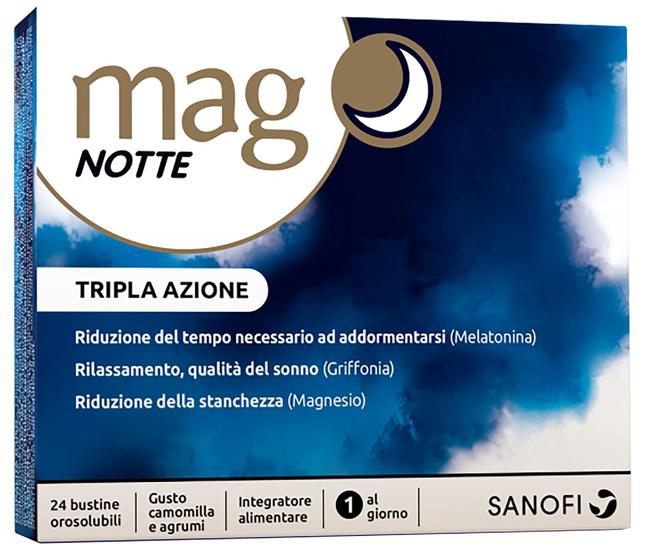 Mag Notte Integratore per un Sonno Sereno Gusto Agrumi 24 Bustine