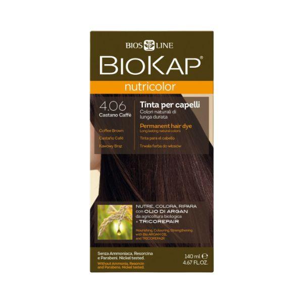 Biokap Nutricolor Tinta Per Capelli Con Olio Di Argan Colore 4.06 Castano CaffĆØ
