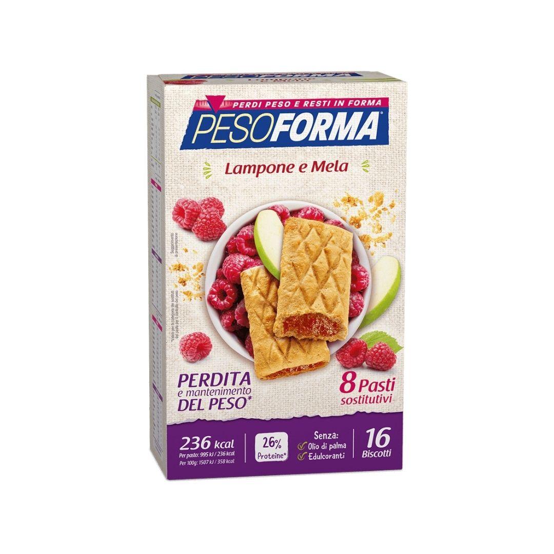 Pesoforma Biscotti Gusto Lampone e Mela 16 Pezzi 528 g