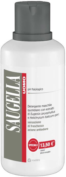 Saugella Uomo Detergente Intimo Quotidiano Maschile Ph Fisiologico 500 ml