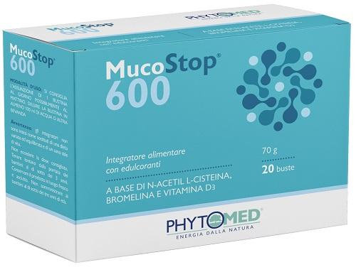 Mucostop Integratore Mucolitico 600 mg 20 Bustine