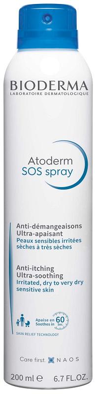 Bioderma Atoderm SOS Spray Trattamento Anti-Prurito per Pelli Sensibili 200 ml