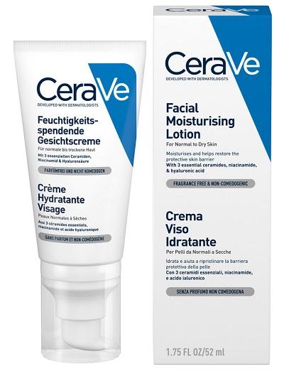 CeraVe Crema Viso Idratante Protettiva Per Pelli Da Normali A Secche 52 ml