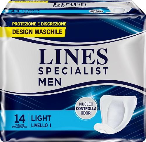Lines Specialist Men Livello 1 Assorbenti per Incontinenza Maschile 14 Pezzi