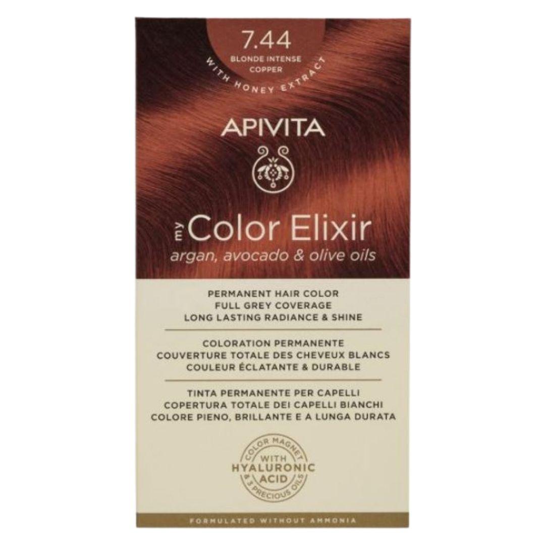 Apivita Hair Color Kit Tinta per Capelli N7.44 Biondo Intenso Ramato