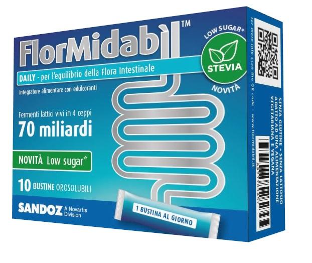 FlorMidabil Daily Polvere Integratore Fermenti Lattici 10 Bustine