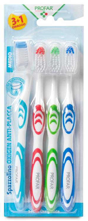 Profar Spazzolino Antiplacca con Ossigeno Attivo Confezione 4 Pezzi
