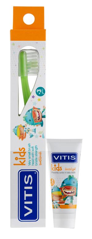 Vitis Kids Spazzolino + Gel Dentifricio per Bambini 8 ml