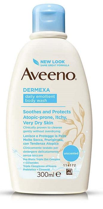 Aveeno Dermexa Bagno Doccia Emolliente - Detergente per pelle secca a tendenza acneica 300 ml