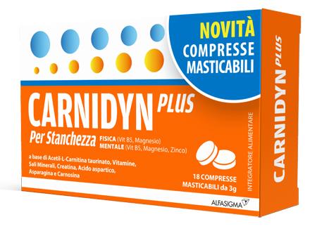 Carnidyn Plus Integratore Stanchezza Fisica e Mentale 18 Compresse Masticabili