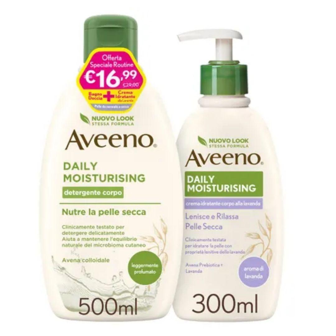 Aveeno Bagno Doccia Profumo Delicato 500 ml+Crema Idratante Corpo 300 ml