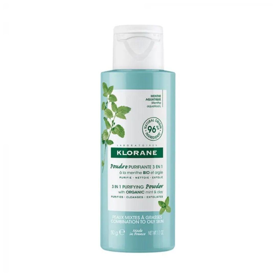 Klorane Polvere Purificante Detox 3 in 1 alla Menta Acquatica 50 G