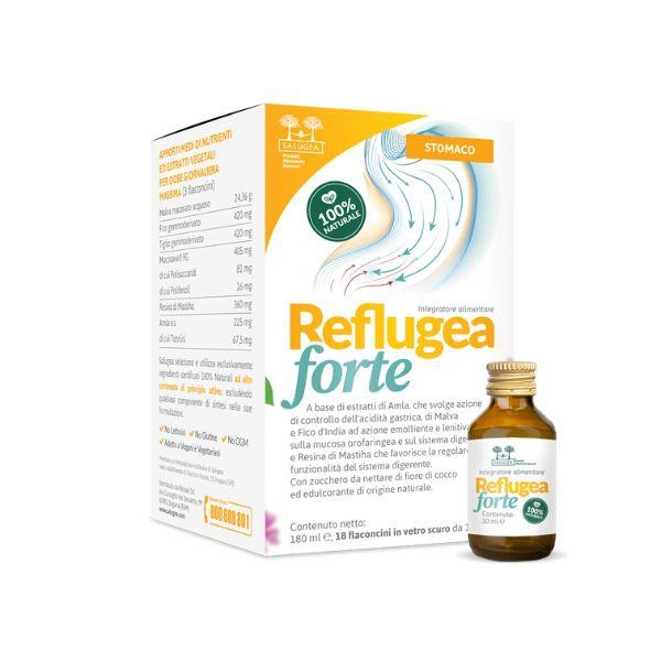 Salugea Reflugea Forte Integratore per l'Aciditร di Stomaco 18 Flaconcini 10 ml