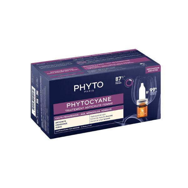 Phyto Phytocyane Trattamento Donna Anti-Caduta Capelli Progressiva 12 Fiale da 5 ml