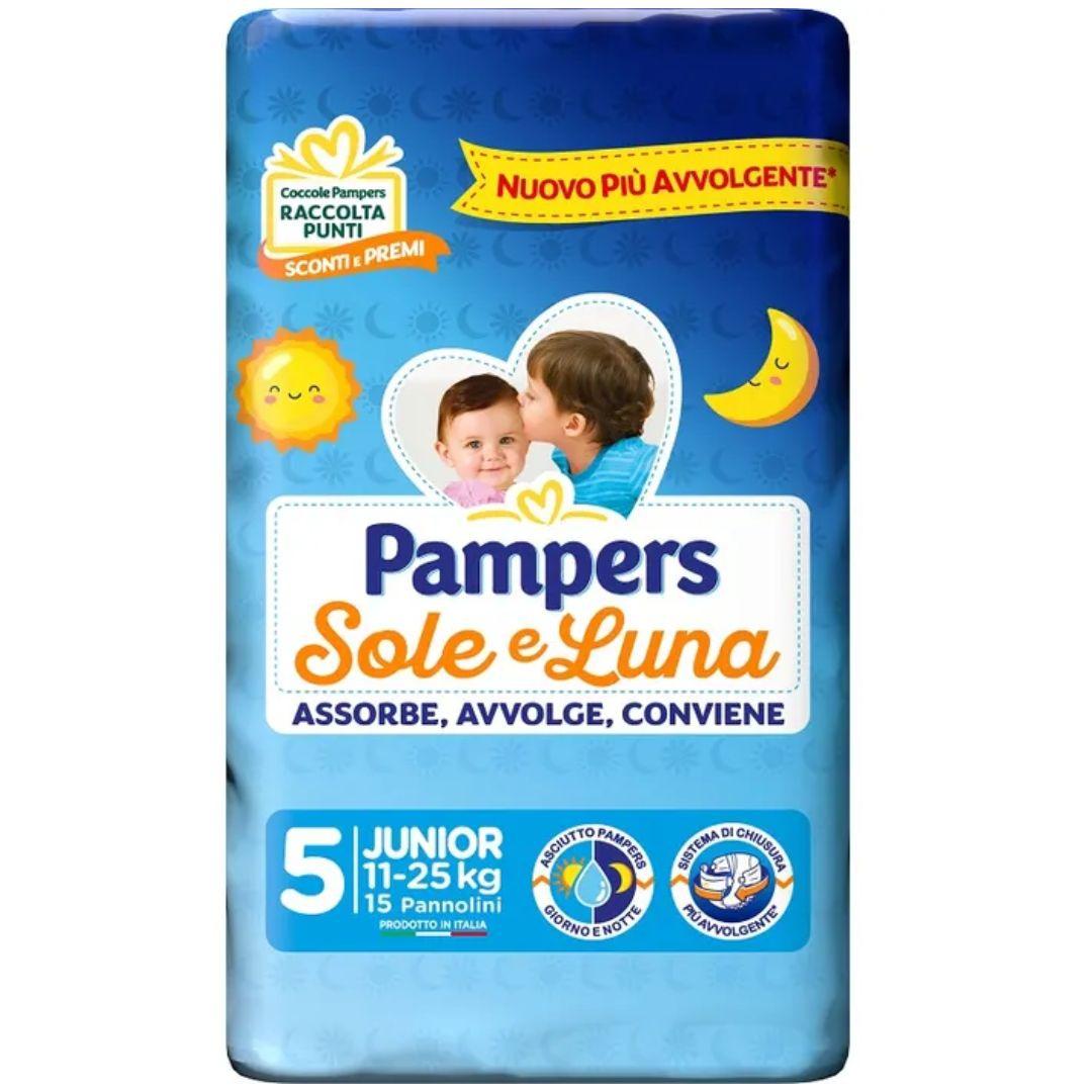 Pampers Sole&Luna Junior Pannolini Taglia 5 (11-25 Kg) 15 Pezzi