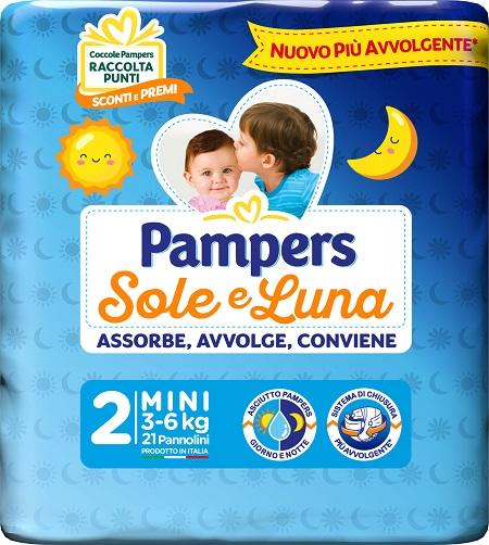 Pampers Sole e Luna Mini Pannolini per Neonati 21 Pezzi