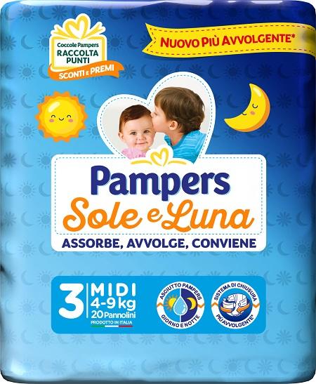 Pampers Sole e Luna Midi Pannolini per Bambini 20 Pezzi