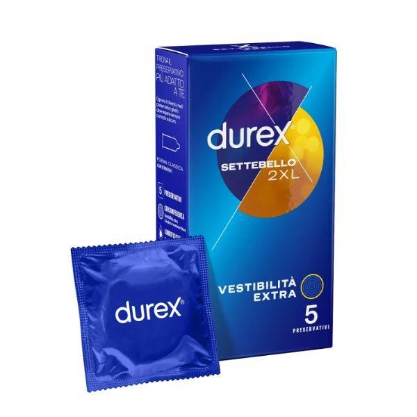 Durex Settebello 2 XL Profilattici Vestibilitร Extra 5 Pezzi