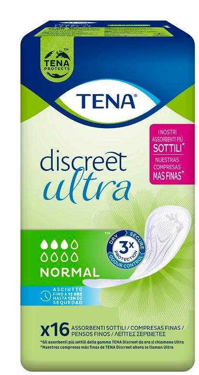 Tena Discreet Ultra Assorbenti Normal per Perdite Moderate 16 Pezzi