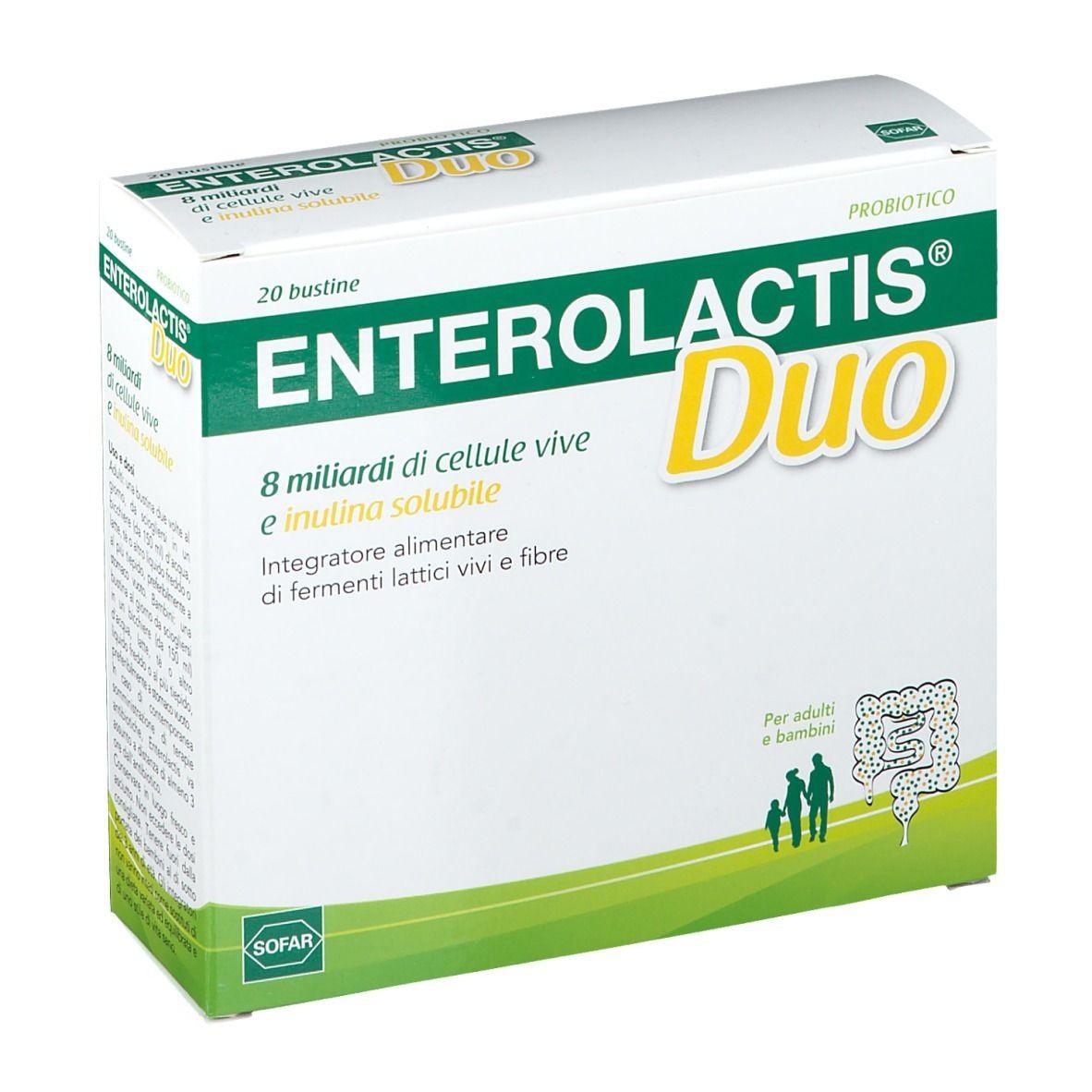 Enterolactis Duo Polvere Integratore di Fermenti Lattici Vivi 20 Bustine