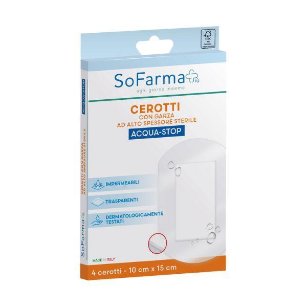 Sofarmapiu' Cerotti Acqua Stop 4 Cerotti ad Alto Spessore 10x15 cm