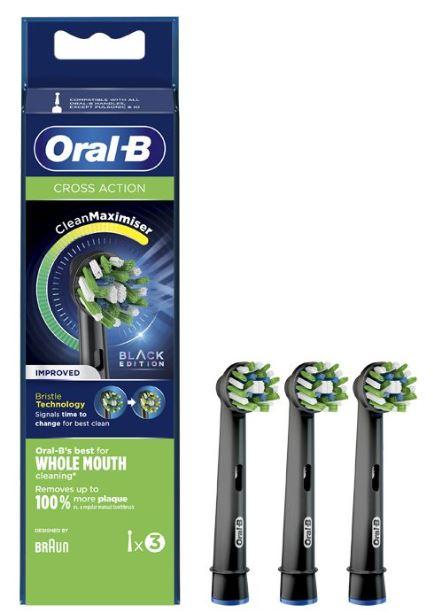 Oral-B Testine Ricarica Cross Black 3 Pezzi