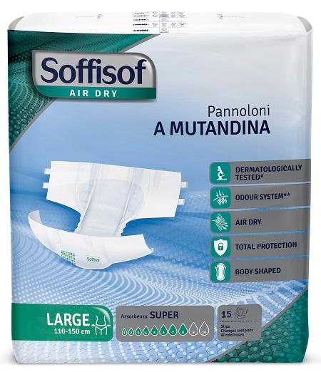 Soffisof Air Dry Pannoloni Mutandina Super Taglia L 15 Pezzi