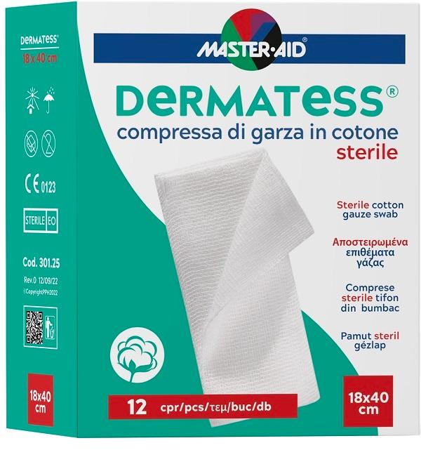 Garze Sterili Dermatess in Cotone 18x40 cm Confezione 12 Pezzi