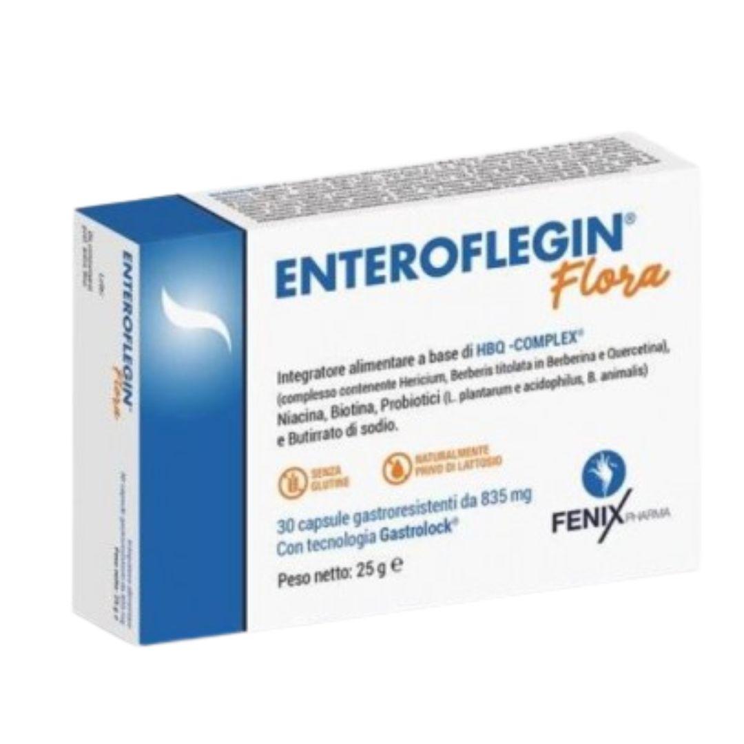 Enteroflegin Flora Integratore per Equilibrio della Flora Intestinale 30 Capsule