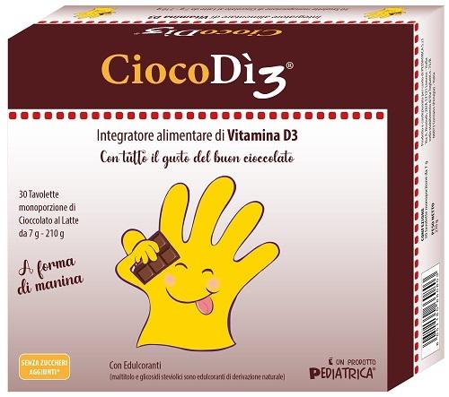 Ciocodi3 Integratore di Vitamina D al Cioccolato 30 tavolette