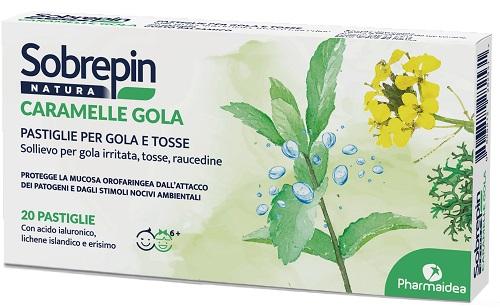 Sobrepin Natura Caramelle Gola per Sollievo da Mal di Gola 20 Pezzi