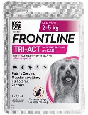 Frontline Tri-Act Spot On Antiparassitario per Cani 2-5 kg 1 Pipetta