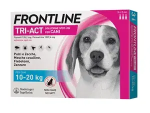 Frontline Tri-Act 3 Pipette 2 ml per Cani 10-20 kg Protezione Completa