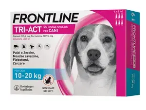 Frontline Tri-Act Protezione Cani, 6 Pipette per 10-20kg