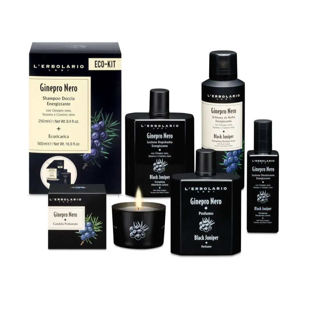Kit Uomo Viso Corpo L'Erbolario Ginepro Nero - 7 prodotti