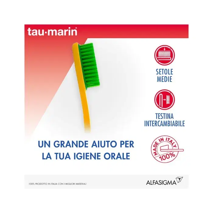 Tau-Marin Spazzolino Magnum Medio Testina Intercambiabile