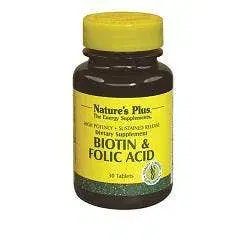 Nature's Plus Biotina E Acido Folico Integratore 30 tavolette