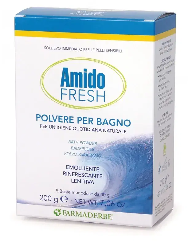 Farmaderbe Amido Fresh Polvere Bagno Lenitiva Idratante 5 Bustine