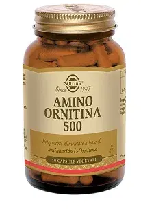 Solgar Amino Ornitina 500 Integratore Alimentare 50 Capsule Vegetali