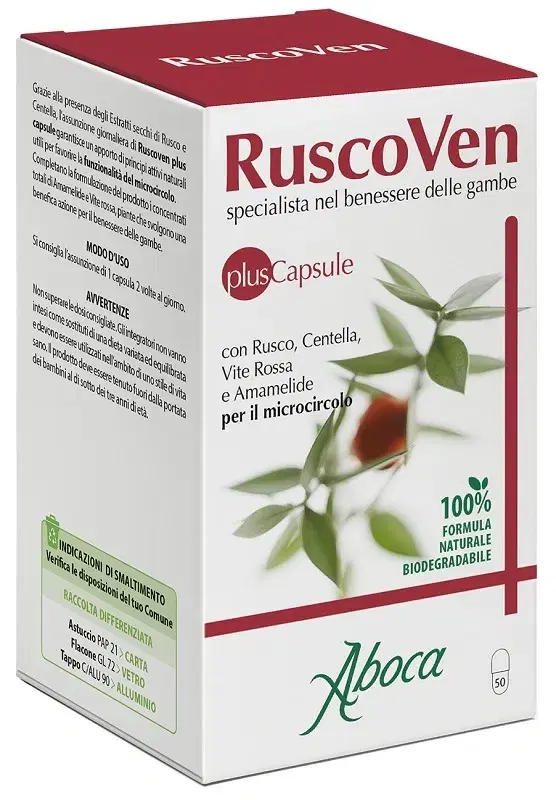 Aboca Ruscoven Plus Integratore per Gambe e Microcircolo 50 Opercoli