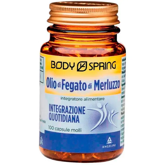 Body Spring Olio Di Fegato Di Merluzzo Integratore Colesterolo 100 Capsule