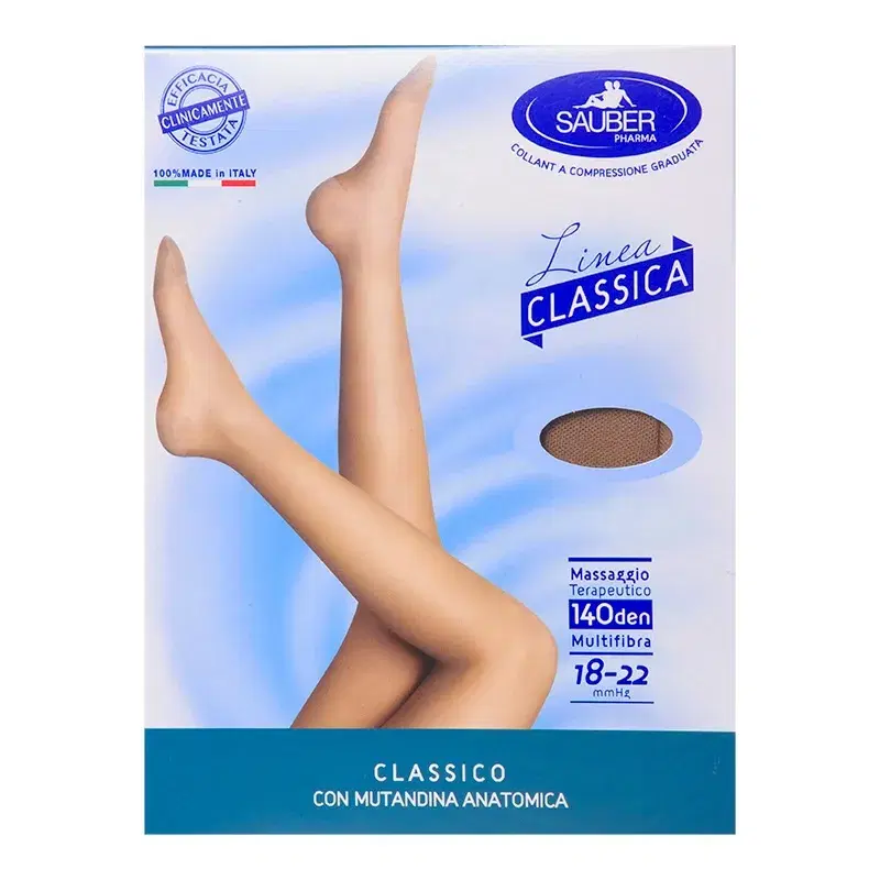 Sauber Linea Dispositivi Medici Classic Collant 140 Den 18-22mm tg V Nero