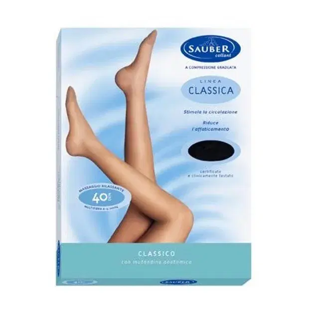 Sauber Linea Dispositivi Medici Classic Collant Liscio 40 Den 8-12mm tg 5 Medio