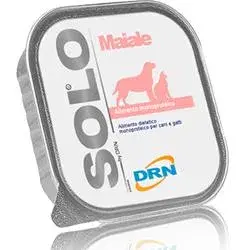 Drn Solo Maiale Alimento Dietetico Monoproteico Umido Cani/Gatti 300g