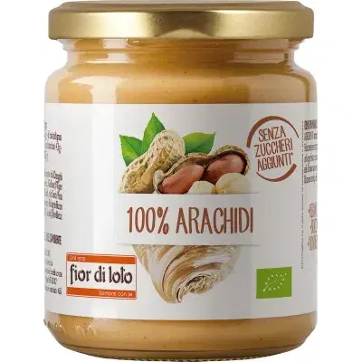 Fior di Loto Crema di Arachidi Tostate 100% Naturale Senza Zuccheri
