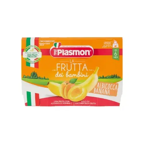 Plasmon Omogeneizzati Di Frutta Sapori Di Natura All'Albicocca E Banana 4x100 g