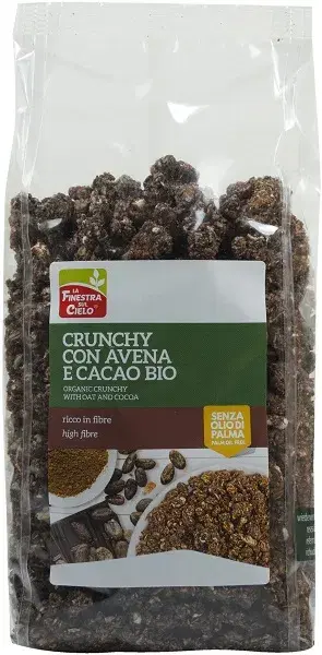 La Finestra sul Cielo Crunchy Con Avena e Cacao Bio 375 g