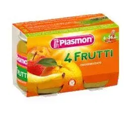 Plasmon Omogeneizzato 4 Frutti 6Mesi+ 2x104g