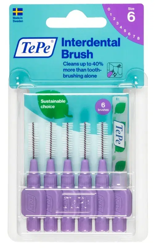 TePe Scovolino Viola Per Pulizia Interdentale 1,1 mm 6 Pezzi