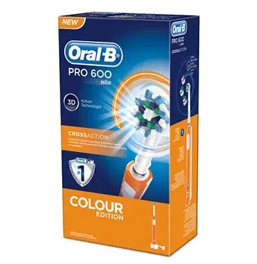 Oral-B Linea Igiene Dentale Quotidiana Pro 600 CrossAction Spazzolino Arancione